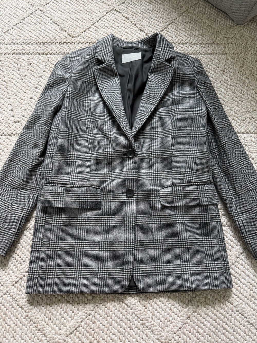 Everlane The Oversized Blazer Houndstooth Wool Jacket Size 0